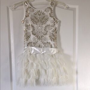 Elegant White and Gold Kids Costume